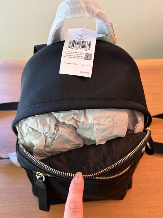 NWT Kate Spade Chelsea Medium Backpack Black Nylon KC522 Travel Work Bag main image 4